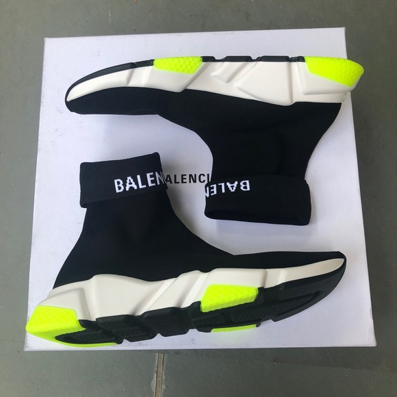 New Men’s Balenciaga Black Speed Sock Sneakers - Picture 7 of 9